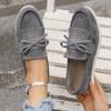 Spring New Fashion Round Head Foot Shoes Flat Casual Large Size Women's Shallow Mouth Bow Doudou Shoes