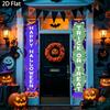 2D Flat, 2pcs Happy Halloween Banner with Slime Candy Eyeball & Trick or Treat Sign - Candy-Themed Suitable for Porch, Door Wall Hanging Decoration, I
