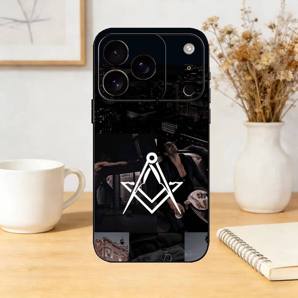 Freemasonry Symbol Phone Case Silicone Black Soft For IPhone 17,16,15,14,13,12,11,SE,Plus Pro Max