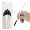12 Pcs Painting Brush Set Pearl White Rod Watercolor Propene Drawing Tool(Filbert Tip)