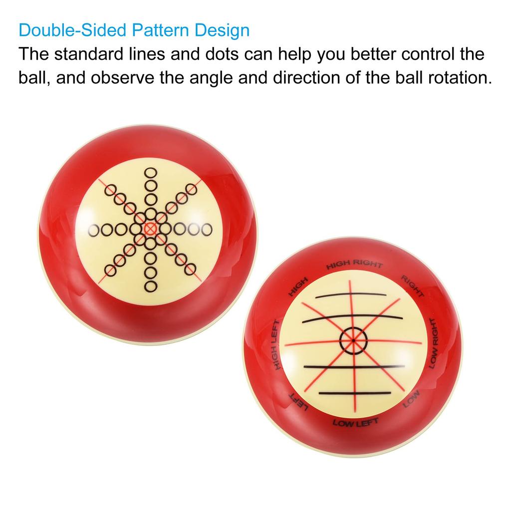 PATIKIL Diameter Billiard Cue Professional Training Billiard Pool Table Practice Ball with Standard Lines and Dots for Trainer Eight Red 57.2mm Ball,