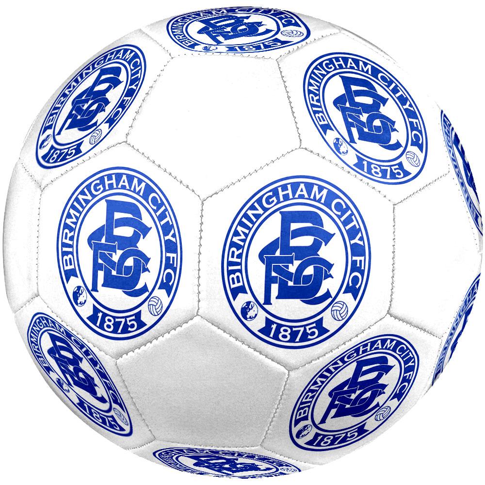 Pallone da calcioBirmingham logo stampato Taglia 5, Cucito a macchina in PVC, Resistente e ad alto rimbalzo, Adatto a tutte le età, Merchandising per tifosi, per partite e uso all'aperto.