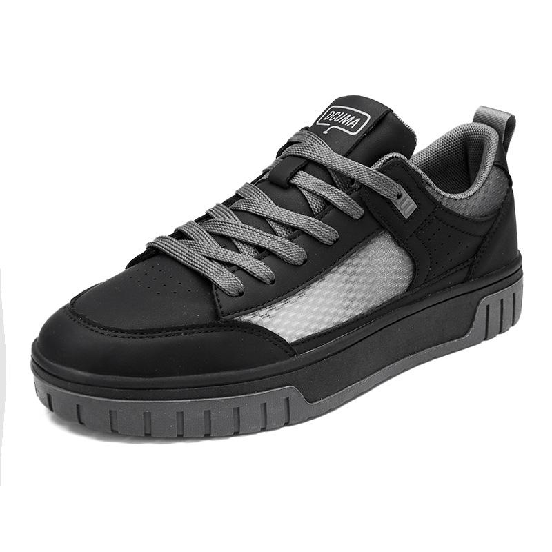 Men's Black White Skateboard Shoes Male Students Sports Walking Casual Sneakers Travel Footwear