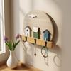 Multi Hook Wooden Wall Hook Nordic Style Entrance Key Rack  Entrance Hall