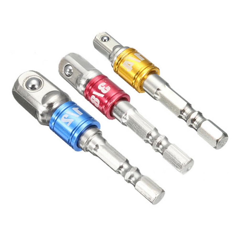 3Pcs/Set Hex Drill Bit Socket Adapter Drive Electric Impact Driver 3 Size