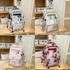 Chinese Style Backpack For Girls And Boys Large Capacity Nylon College Daypack With Ink And Wash Print Design For Daily Use