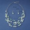 Böhmisches Halsketten-Ohrring-Set für Frauen, Perlen, Schmuck-Set, mehrschichtiges Halsband