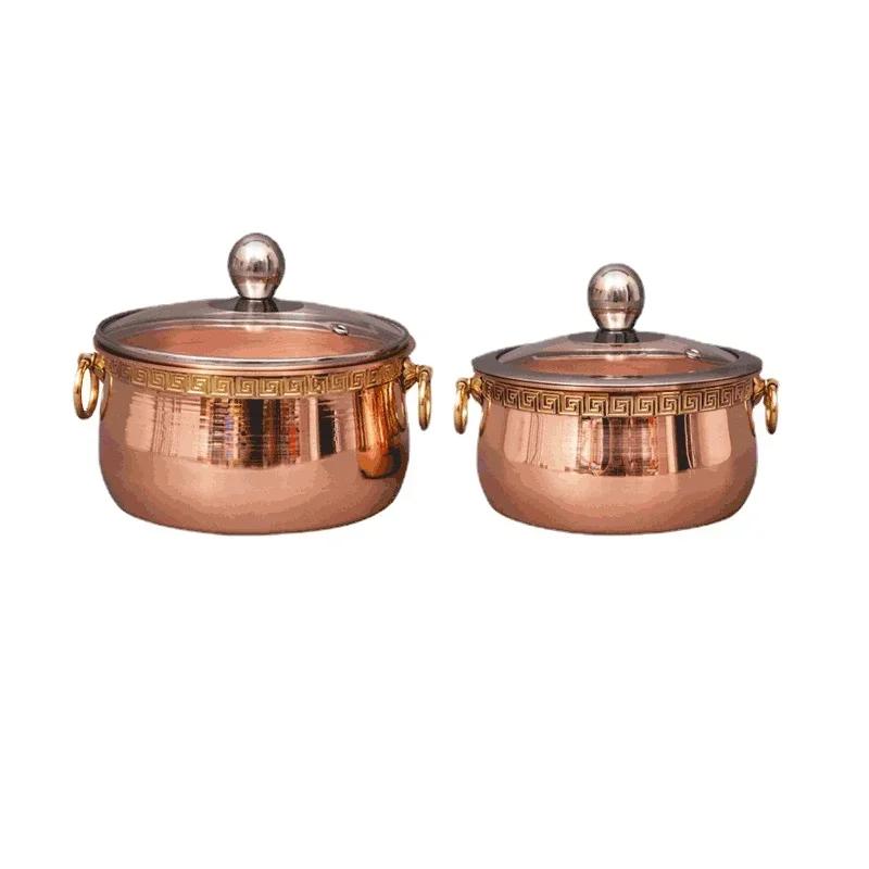 Pure copper thickened restaurant single hot pot one person shabu mutton small copper pot