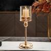 Jijijing Glass Candle Holder, European Style Pillar Metal Tall Candlestick for Candles And Tealights, Romantic Table Centerpiece Wedding Party