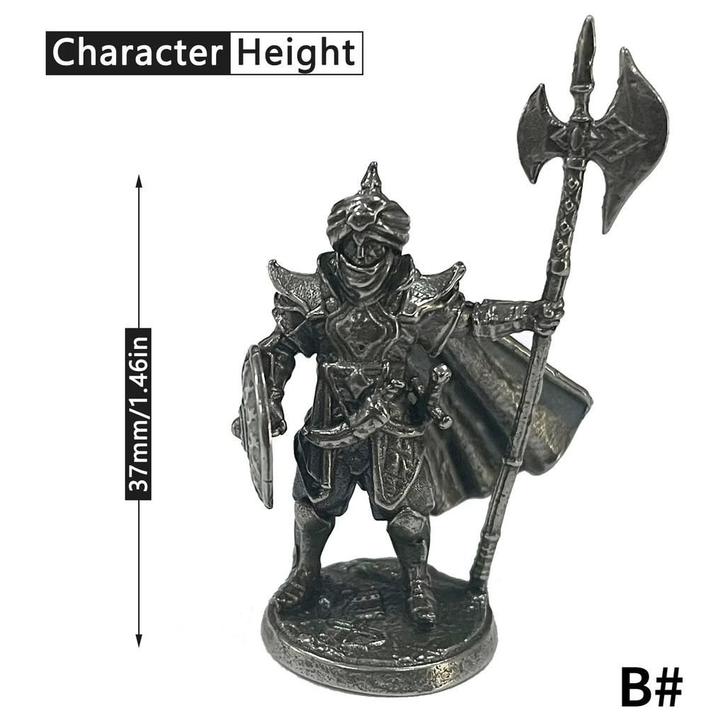 White Copper Metal Warrior Arab Knight Soldier Model Miniature Figurines Board Pieces Car Decoration Gift Decorative Figurines