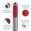 1/2 Shank End Dual Flutes Ball Bearing Flush Router Bit Straight Shank Trim Wood Milling Cutters for Woodworking