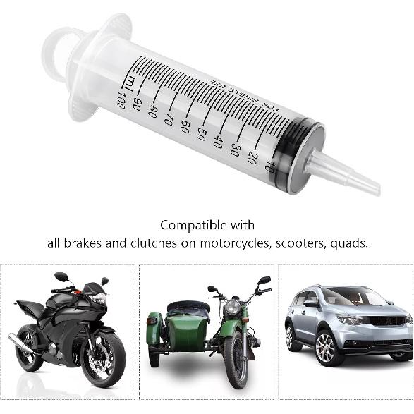 Brake Bleeder Kit, Brake Fluid Bleeder Kit Brake Fluid Bleed One Man Brake Bleeding Reverse Brake Bleeder Clutch 100ML Syringe 50cm Hose Universal