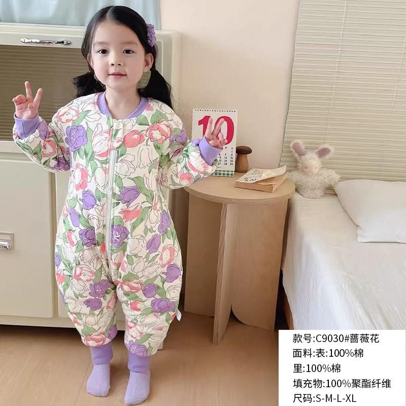 A-Class Winter 240g Thick Cotton Padded Sleep Sack Toddlers 1-3 Years Anti-Kick Wearable Blanket Home Pajamas