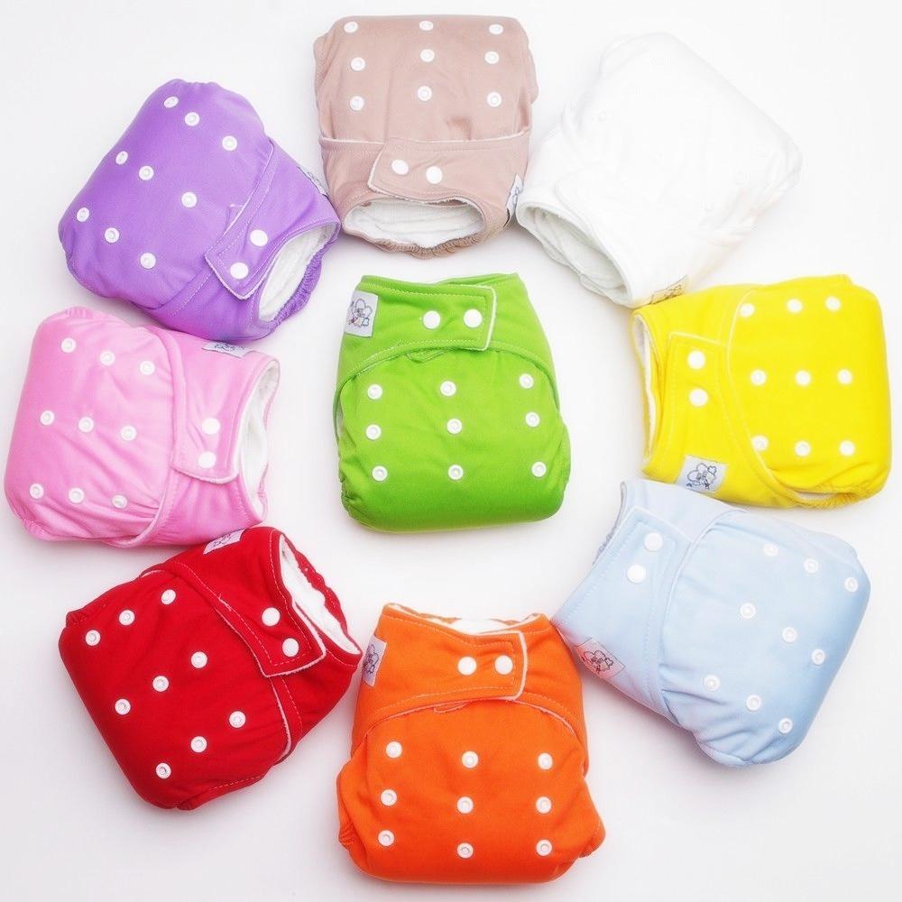 1PC Adjustable Reusable Lot Baby Kids Boys Girls Washable Cloth Diaper Nappies Baby Solid Diaper Cover