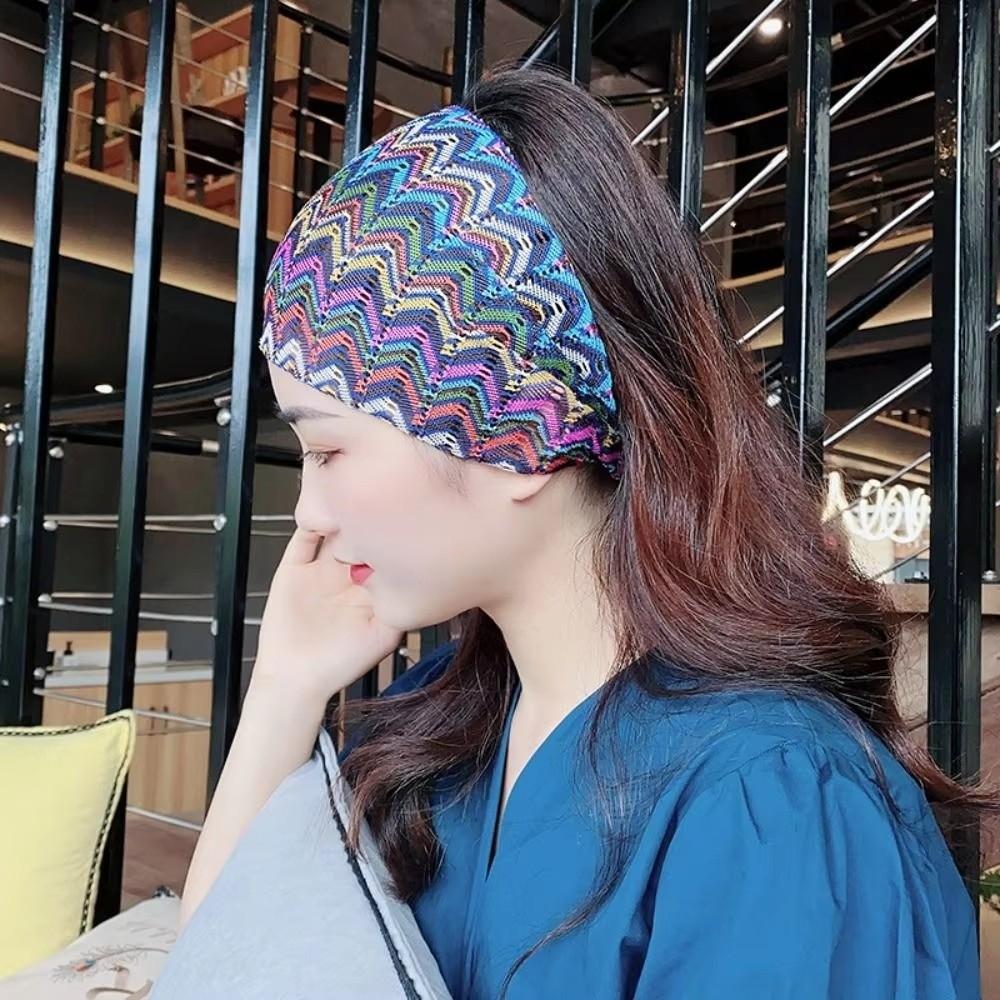 Colorful Hollow Lace Hairbands Non Slip Wide Side Head Wrap New Wave Mesh Headband