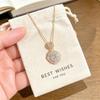 Luxury European-American Sunflower Pendant Necklace – Elegant Diamond Clavicle Chain for Women