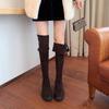 Grape mother, inner height increase, suede thick sole, thin elastic over knee boots, women's new boots