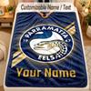 Flannel BlanketParramatta Eels Custom Name Text Personalized Soft Warm Throw Blanket Home Decor Gift