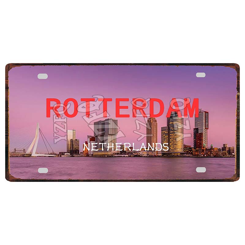 YZFQ30X15CM Bonn Rotterdam Manchester City Retro Tin Metal Sign Travel Souvenir Wall Pub Shop Home Garage  Art Decor  DC-1297B