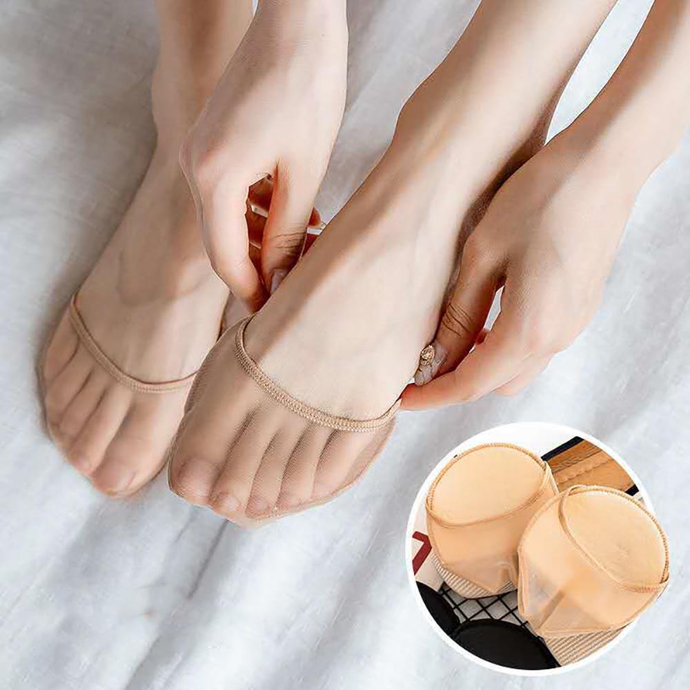 Silicone Dotted Girls Summer Invisible Socks Half Palm Socks Forefoot Insoles Women Hosiery