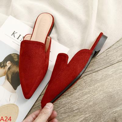 Fashion 2024 Autumn Woman Mules Without Heels Half Slippers Sandalias Loafers Ballet Flats Zapatos Mujer Calzado Women Shoes 33 Loafers