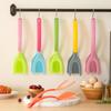 2-in-1 Silicone Spatula Clip Steak Spatula Non-slip Anti-scald Food Clip Kitchen Fry Fish Spatula Omelette Clip Flip