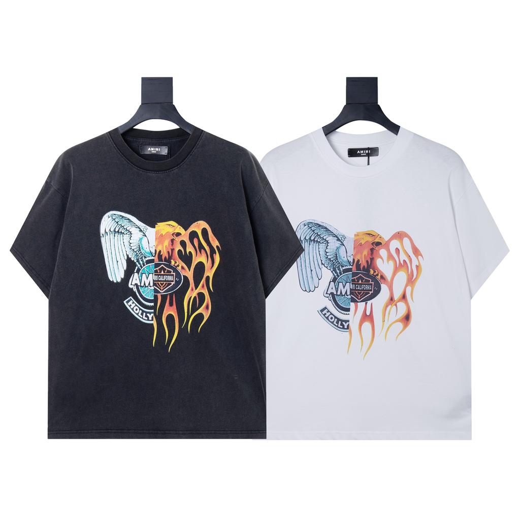 6507 Amiri 2026 Summer New Men's and Women's Loose High Quality Cotton Plus Size T-shirt Couple T-Shirt