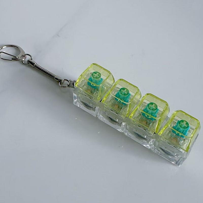1Pc Light Up Keyboard Keychain Stress Relief Clickable Led Button Toy For People With Anxiety Office Desk Accessory