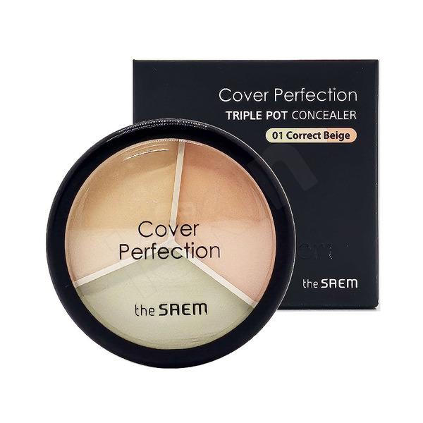 the saem cover perfection triple pot concealer :04 Tone-up Beige