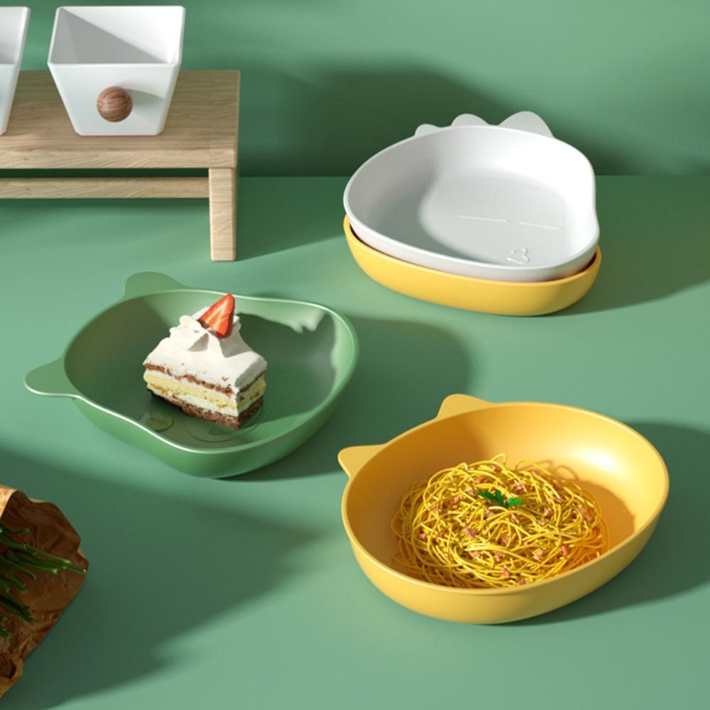 

Anti-drop Fruit Plate Plastic Tableware Cute Desktop Spit Bone Dish Kids Yellow-B