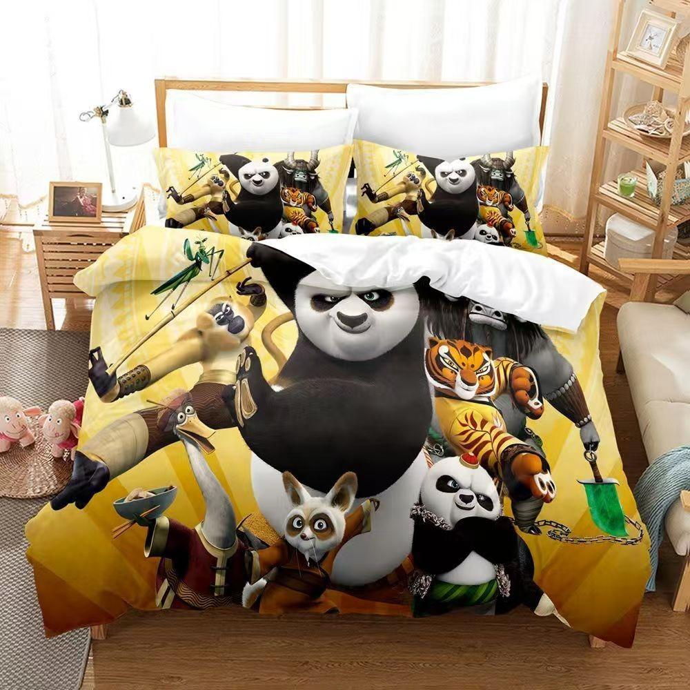 Panda Bettbezug Kissenbezug Bettwäsche JungeMädchen Schlafzimmerdekoration Kindergeschenk Einzel Doppel Großbettgröße Reißverschluss Bettbezug