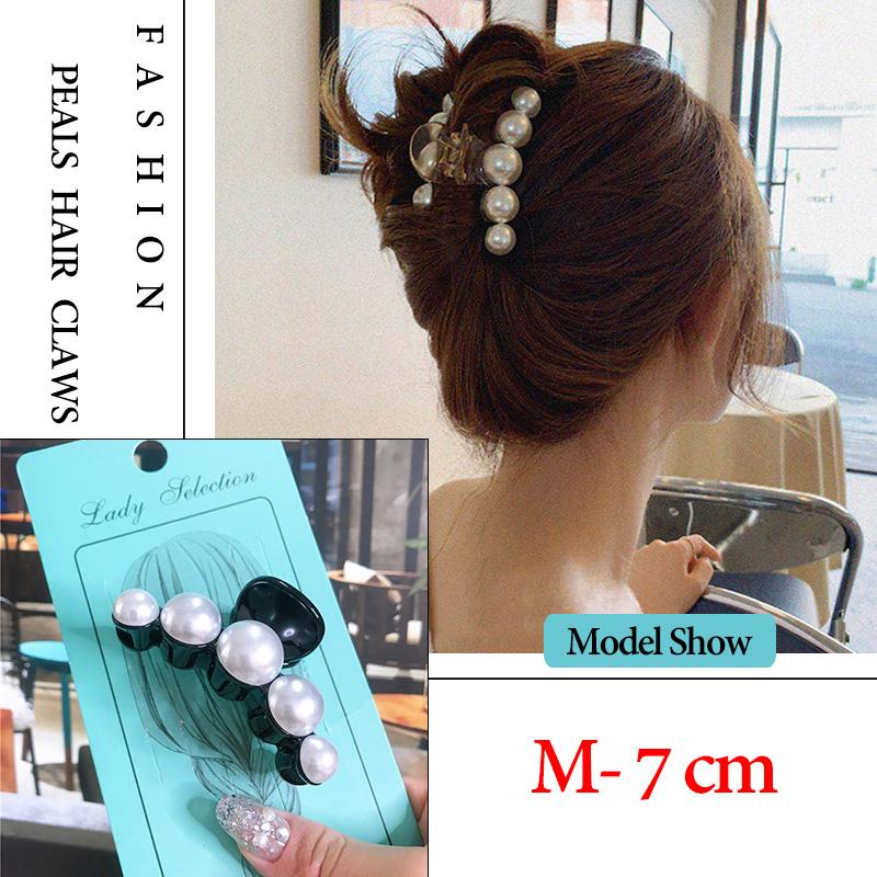 14 Styles Big Pearls Hair Clip Claws Oversize Small  Tiktak Hair Accessories for Women Korean Black White Barrette  New