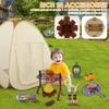 Kids Camping Set Indoor Outdoor Camping Gear Toys Montessori Skill Building Pop Up Play Tent Toys Kit for Children Playing