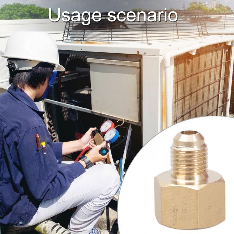 Adattatore Maschio SAE 1/4 per Condizionatore Testa di Conversione in Ottone Adattatore per Condizionatore Auto Raccordi Adattatore per Regolatore di Azoto