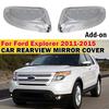 For Ford Explorer 2011-2015 Car Sticker Rearview Side Mirror Cover Wing Cap Exterior Door Rear View Case Trim Chrome Black ABS