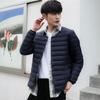 Winter new light down jacket men's short round neck neck warm liner long sleeve slim fit thin large size jacket
