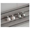 Classic Retro Elegant Pearl Zircon Stud Earrings 925 Silver For Women Jewelry