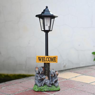 Elefant Außenstatue Landschaftslampe mit Solarlicht Schöne Dekoration Tierfigur