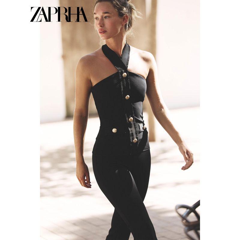 Zaprha 2025 Autumn New American Sexy off-Shoulder Slim fit Shaping Elastic Neck Collar Top 5584130