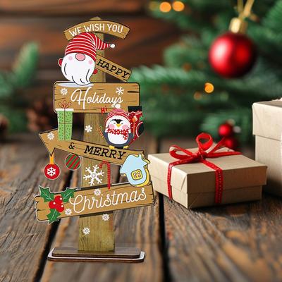 Weihnachtsbaum Schreibtischdeko Holz Weihnachts-Tischdeko Mittelstück Feiertags-Tischmittelstück Szene Zubehör Für Regal