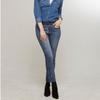 Baiyu Women Washed Banding Denim Pants Dwlw