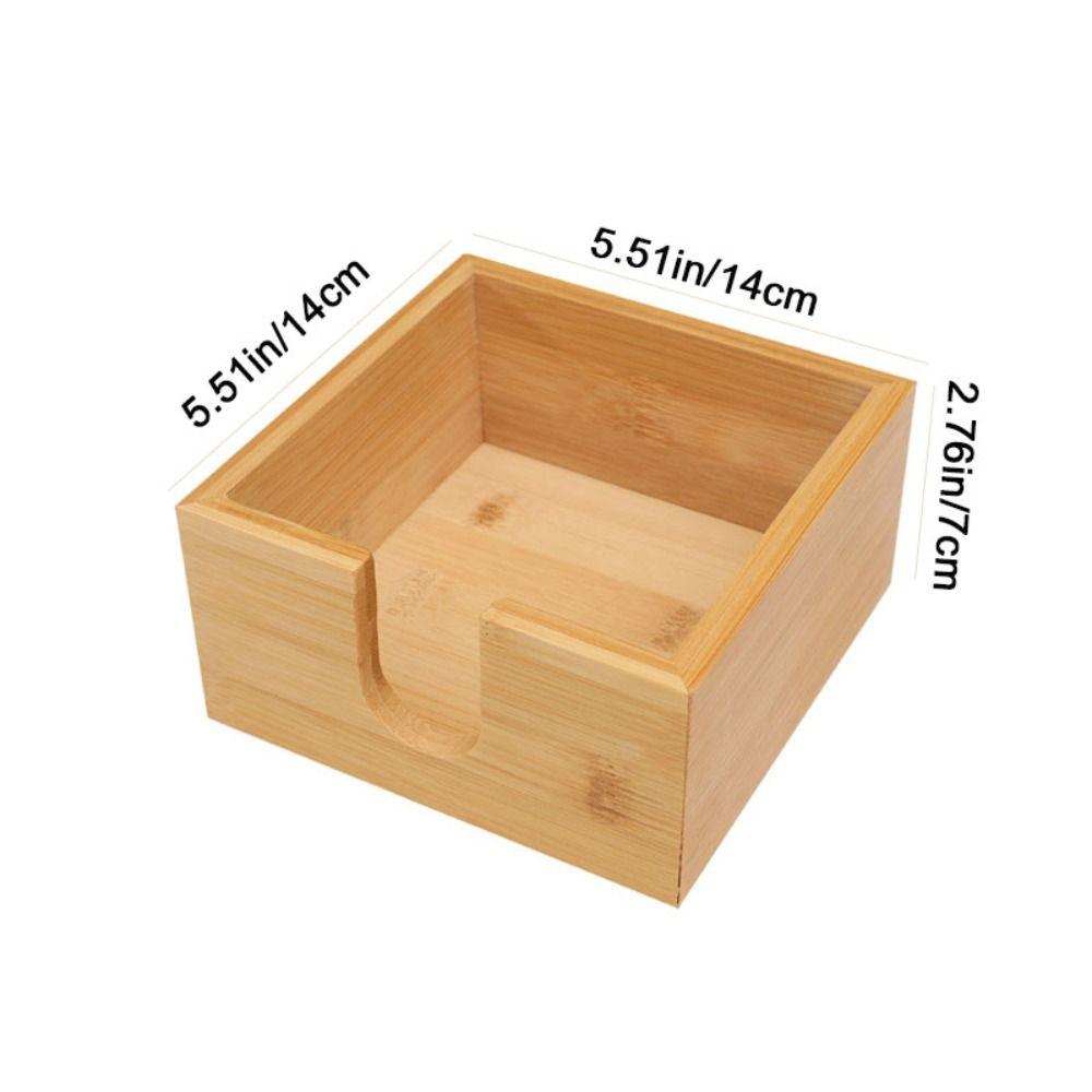 Decorative Table Paper Holder Square Napkin Holder Multi-function Bamboo Tissue Box  Restaurant
