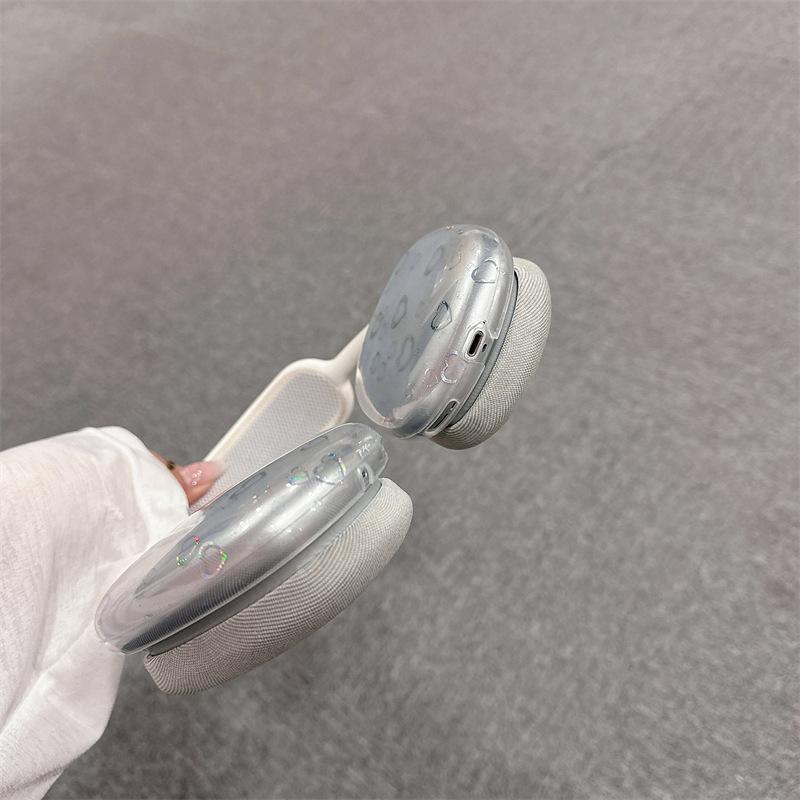 Electroplating love applies apple AirPods max protective case headset protective case AirPods cute
