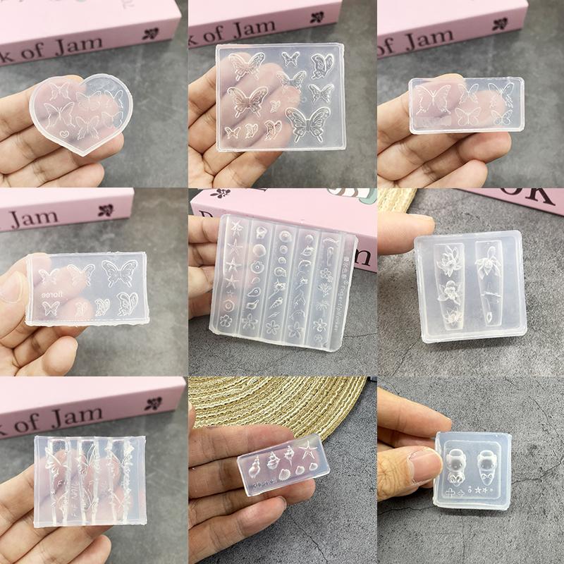 Transparente Silikon Nagelkunstform Exquisite Handgefertigte Schmetterlingsschleife Blume 3D Nagelkunstzubehör DIY Kreative Nagelkunstform Geschenk