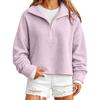 Women's Color Long Sleeve Zip-Up Sweatshirt with Collar for Casual Daily Wear
