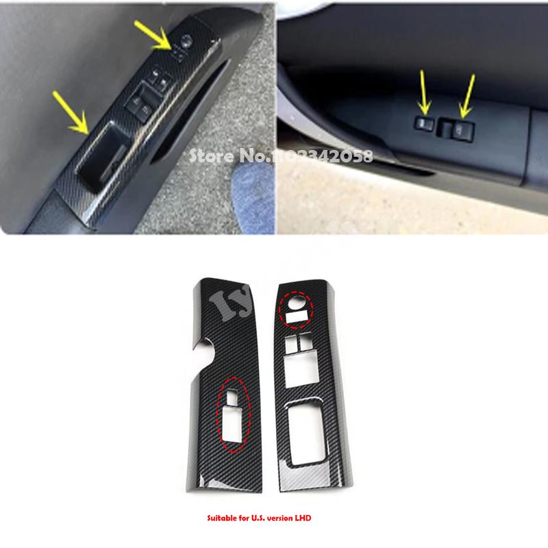 LHD RHD For Nissan 350Z Z33 2003-2006 ABS Carbonfiber Front Door Window Lifter Control Glass Switch Armrest Panel Cover Sticker