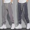 Men's Corduroy Plus Size Velvet-Lined Sweatpants - Warm, Loose, Cuffed, Versatile Fall/Winter Casual Wear for Students
