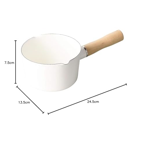 PEARL METAL Milk Pan, White, 12cm, Enamel, Bran Kitchen HB-4440