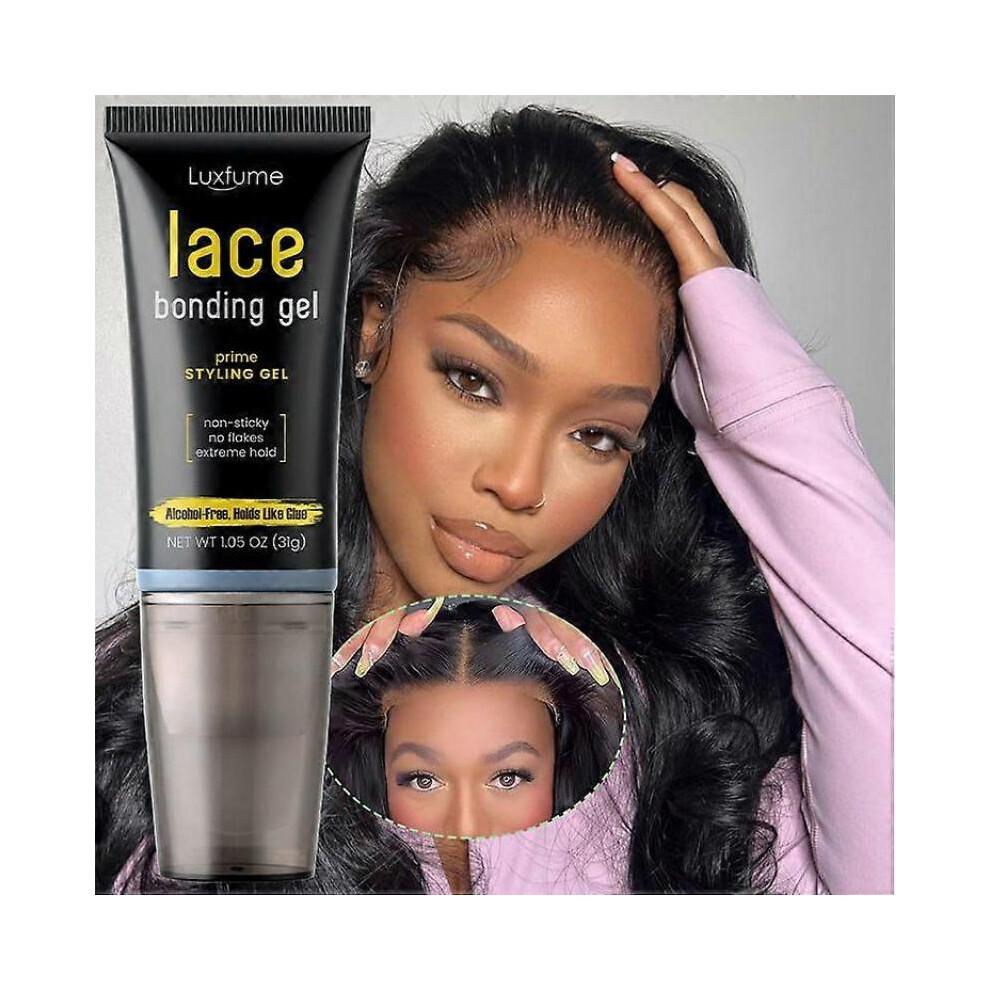 (2pcs) Lace Bonding Gel, Wig Glue Lace Glue for Women and Men,Brush Head Design, Invisible & Skin-Friendly Formula for Wigs