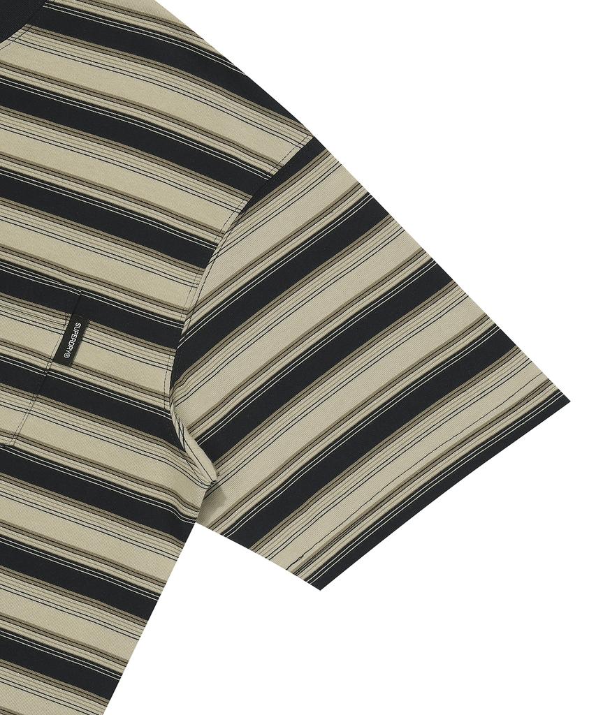 Syupeodeulai Logo Stripe T-Shirt Beige Sduiscq23Beg